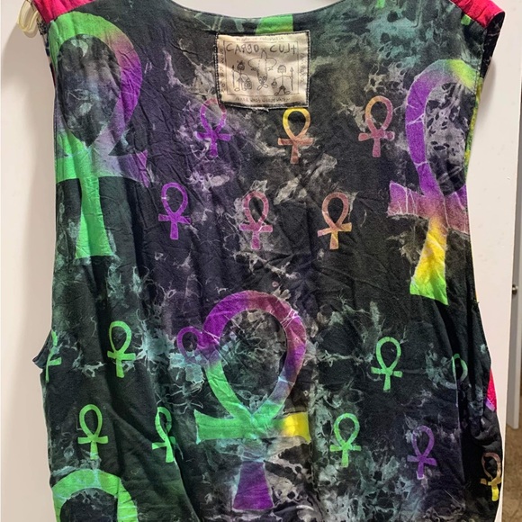 VEST VINTAGE MULTI COLORED REVERSEABLE SIZE LARGE - Picture 2 of 6